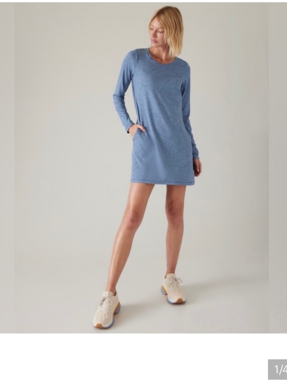 Athleta Uptempo Dress Blue Small PETITE SP